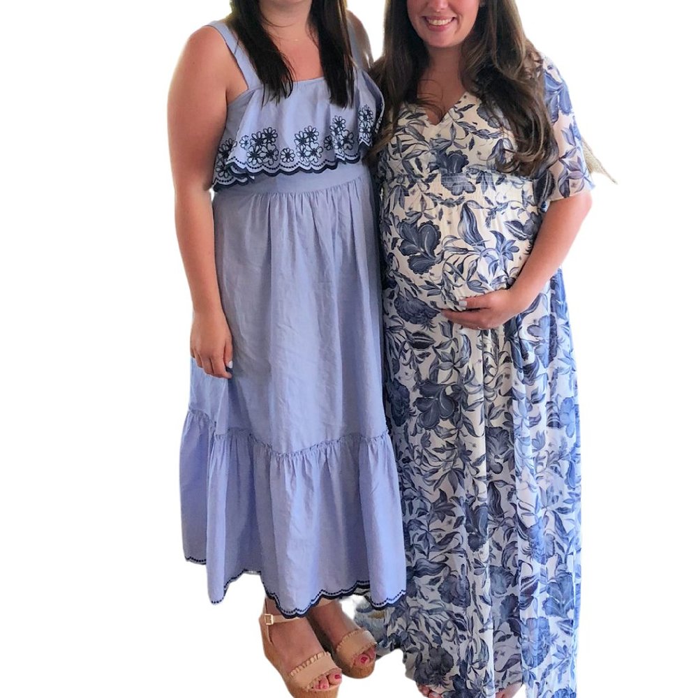 kate spade new york Blue Daisy Embroidered Patio Dress